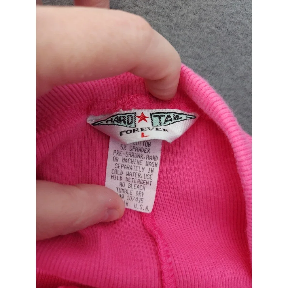 Hard‎ Tail Forever Ribbed Cloth Loungewear Pink Shorts Made In USA Size L Cotton